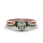 Load image into Gallery viewer, twisted-marquise-cut-diamond-bridal-set-with-emerald-in-14K-rose-gold-FD8300MQGEMGR-NL-RG.jpg
