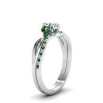 Load image into Gallery viewer, twisted-marquise-cut-diamond-bridal-set-with-emerald-in-14K-white-gold-FD8300MQGEMGR-NL-WG.jpg
