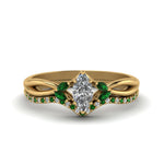 Load image into Gallery viewer, twisted-marquise-cut-diamond-bridal-set-with-emerald-in-14K-yellow-gold-FD8300MQGEMGR-NL-YG.jpg
