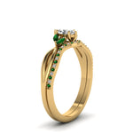 Load image into Gallery viewer, twisted-marquise-cut-diamond-bridal-set-with-emerald-in-14K-yellow-gold-FD8300MQGEMGR-NL-YG.jpg
