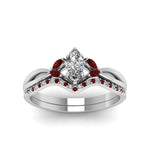 Load image into Gallery viewer, twisted-marquise-cut-diamond-bridal-set-with-ruby-in-14K-white-gold-FD8300MQGRUDR-NL-WG.jpg

