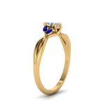Load image into Gallery viewer, twisted-marquise-cut-diamond-ring-with-blue-sapphire-in-14K-yellow-gold-FD8300MQRGSABL-NL-YG.jpg

