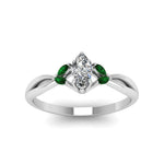 Load image into Gallery viewer, twisted-marquise-cut-diamond-ring-with-emerald-in-14K-white-gold-FD8300MQRGEMGR-NL-WG.jpg
