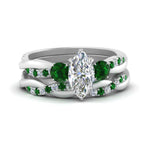 Load image into Gallery viewer, twisted-marquise-diamond-wedding-band-with-emerald-in-white-gold-FDENS3301MQGEMGR-NL-WG.jpg
