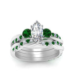 Load image into Gallery viewer, twisted-marquise-diamond-wedding-band-with-emerald-in-white-gold-FDENS3301MQGEMGR-NL-WG.jpg
