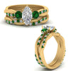 Load image into Gallery viewer, twisted-marquise-diamond-wedding-band-with-emerald-in-yellow-gold-FDENS3301MQGEMGR-NL-YG.jpg