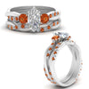 Load image into Gallery viewer, twisted-marquise-diamond-wedding-band-with-orange-sapphire-in-white-gold-FDENS3301MQGSAOR-NL-WG.jpg