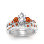 Load image into Gallery viewer, twisted-marquise-diamond-wedding-band-with-orange-sapphire-in-white-gold-FDENS3301MQGSAOR-NL-WG.jpg
