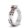 Load image into Gallery viewer, twisted-marquise-diamond-wedding-band-with-ruby-in-white-gold-FDENS3301MQGRUDR-NL-WG.jpg