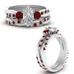 Load image into Gallery viewer, twisted-marquise-diamond-wedding-band-with-ruby-in-white-gold-FDENS3301MQGRUDR-NL-WG.jpg
