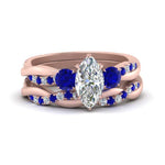 Load image into Gallery viewer, twisted-marquise-diamond-wedding-band-with-sapphire-in-rose-gold-FDENS3301MQGSABL-NL-RG.jpg
