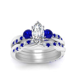 Load image into Gallery viewer, twisted-marquise-diamond-wedding-band-with-sapphire-in-white-gold-FDENS3301MQGSABL-NL-WG.jpg

