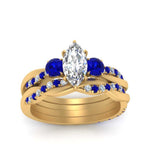 Load image into Gallery viewer, twisted-marquise-diamond-wedding-band-with-sapphire-in-yellow-gold-FDENS3301MQGSABL-NL-YG.jpg
