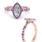 Load image into Gallery viewer, twisted-marquise-purple-topaz-halo-engagement-ring-in-rose-gold-FD9126MQRGVITOANGEL3-NL-RG_7c840f0d-f298-42d2-9389-ab72a8c3f5fd?v=1757924922
