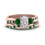 Load image into Gallery viewer, twisted-oval-shaped-diamond-wedding-band-with-emerald-in-rose-gold-FDENS3301OVGEMGR-NL-RG.jpg
