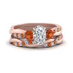Load image into Gallery viewer, twisted-oval-shaped-diamond-wedding-band-with-orange-sapphire-in-rose-gold-FDENS3301OVGSAOR-NL-RG.jpg
