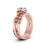 Load image into Gallery viewer, twisted-oval-shaped-diamond-wedding-band-with-orange-sapphire-in-rose-gold-FDENS3301OVGSAOR-NL-RG.jpg

