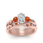 Load image into Gallery viewer, twisted-oval-shaped-diamond-wedding-band-with-orange-sapphire-in-rose-gold-FDENS3301OVGSAOR-NL-RG.jpg
