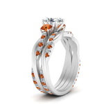 Load image into Gallery viewer, twisted-oval-shaped-diamond-wedding-band-with-orange-sapphire-in-white-gold-FDENS3301OVGSAOR-NL-WG.jpg
