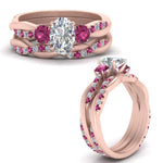 Load image into Gallery viewer, twisted-oval-shaped-diamond-wedding-band-with-pink-sapphire-in-rose-gold-FDENS3301OVGSADRPI-NL-RG.jpg
