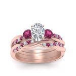 Load image into Gallery viewer, twisted-oval-shaped-diamond-wedding-band-with-pink-sapphire-in-rose-gold-FDENS3301OVGSADRPI-NL-RG.jpg
