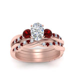Load image into Gallery viewer, twisted-oval-shaped-diamond-wedding-band-with-ruby-in-rose-gold-FDENS3301OVGRUDR-NL-RG.jpg
