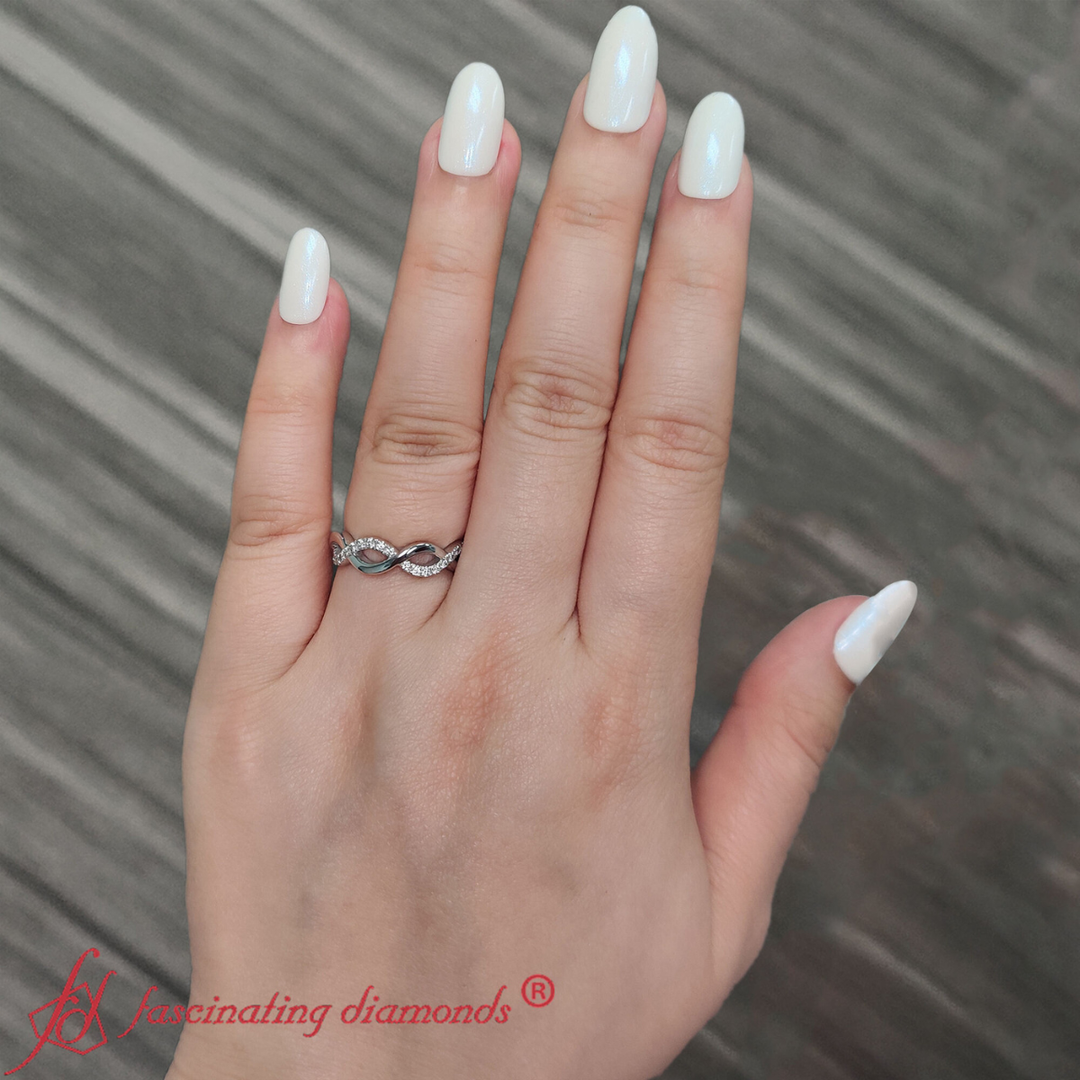 Infinity Twist Diamond Wedding Band