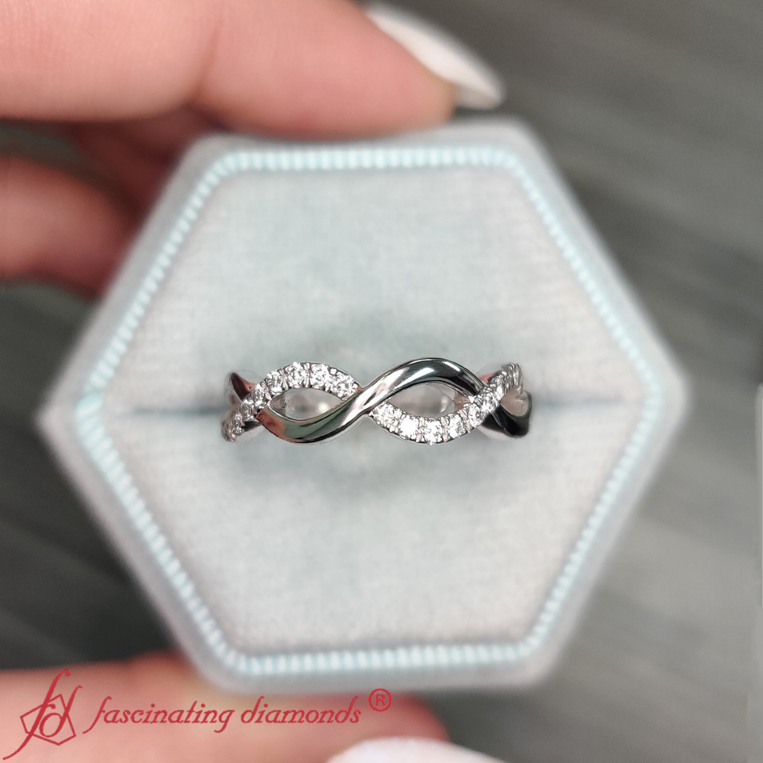 Infinity Twist Diamond Wedding Band