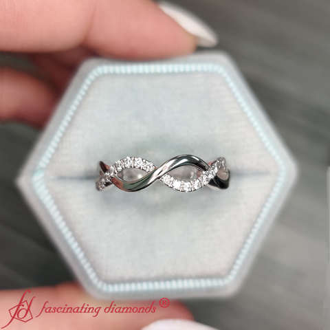 Infinity Twist Diamond Wedding Band