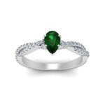 Load image into Gallery viewer, twisted-pave-pear-shaped-emerald-ring-in-white-gold-FD8233PERGEMGR-NL-WG-GS.jpg
