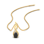 Load image into Gallery viewer, twisted-pear-shape-diamond-and-black-onyx-pendant-necklace-in-FDPD11269GBLACK-NL-YG

