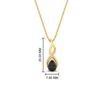 Load image into Gallery viewer, twisted-pear-shape-diamond-and-black-onyx-pendant-necklace-in-FDPD11269GBLACK-NL-YG
