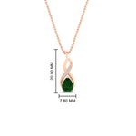 Load image into Gallery viewer, twisted-pear-shape-diamond-and-emerald-pendant-necklace-in-FDPD11269GEMGR-NL-RG
