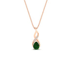 Load image into Gallery viewer, twisted-pear-shape-diamond-and-emerald-pendant-necklace-in-FDPD11269GEMGR-NL-RG
