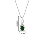 Load image into Gallery viewer, twisted-pear-shape-diamond-and-emerald-pendant-necklace-in-FDPD11269GEMGR-NL-WG
