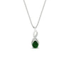 Load image into Gallery viewer, twisted-pear-shape-diamond-and-emerald-pendant-necklace-in-FDPD11269GEMGR-NL-WG
