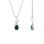 Load image into Gallery viewer, twisted-pear-shape-diamond-and-emerald-pendant-necklace-in-FDPD11269GEMGR-NL-WG
