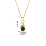 Load image into Gallery viewer, twisted-pear-shape-diamond-and-emerald-pendant-necklace-in-FDPD11269GEMGR-NL-YG
