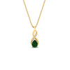 Load image into Gallery viewer, twisted-pear-shape-diamond-and-emerald-pendant-necklace-in-FDPD11269GEMGR-NL-YG