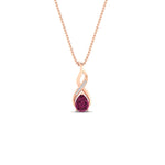 Load image into Gallery viewer, twisted-pear-shape-diamond-and-pink-sapphire-pendant-necklace-in-FDPD11269GSADRPI-NL-RG
