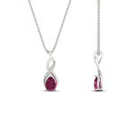 Load image into Gallery viewer, twisted-pear-shape-diamond-and-pink-sapphire-pendant-necklace-in-FDPD11269GSADRPI-NL-WG
