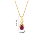 Load image into Gallery viewer, twisted-pear-shape-diamond-and-pink-sapphire-pendant-necklace-in-FDPD11269GSADRPI-NL-YG

