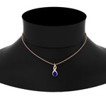 Load image into Gallery viewer, twisted-pear-shape-diamond-and-sapphire-pendant-necklace-in-FDPD11269GSABL-NL-RG

