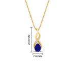 Load image into Gallery viewer, twisted-pear-shape-diamond-and-sapphire-pendant-necklace-in-FDPD11269GSABL-NL-YG
