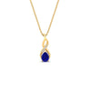 Load image into Gallery viewer, twisted-pear-shape-diamond-and-sapphire-pendant-necklace-in-FDPD11269GSABL-NL-YG