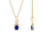 Load image into Gallery viewer, twisted-pear-shape-diamond-and-sapphire-pendant-necklace-in-FDPD11269GSABL-NL-YG
