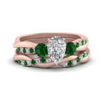Load image into Gallery viewer, twisted-pear-shaped-diamond-wedding-band-with-emerald-in-rose-gold-FDENS3301PEGEMGR-NL-RG.jpg
