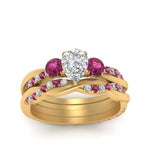 Load image into Gallery viewer, twisted-pear-shaped-diamond-wedding-band-with-pink-sapphire-in-yellow-gold-FDENS3301PEGSADRPI-NL-YG.jpg
