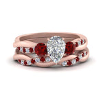 Load image into Gallery viewer, twisted-pear-shaped-diamond-wedding-band-with-ruby-in-rose-gold-FDENS3301PEGRUDR-NL-RG.jpg
