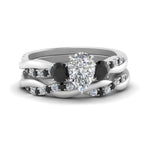 Load image into Gallery viewer, twisted-pear-shaped-wedding-band-with-black-diamond-in-white-gold-FDENS3301PEGBLACK-NL-WG.jpg
